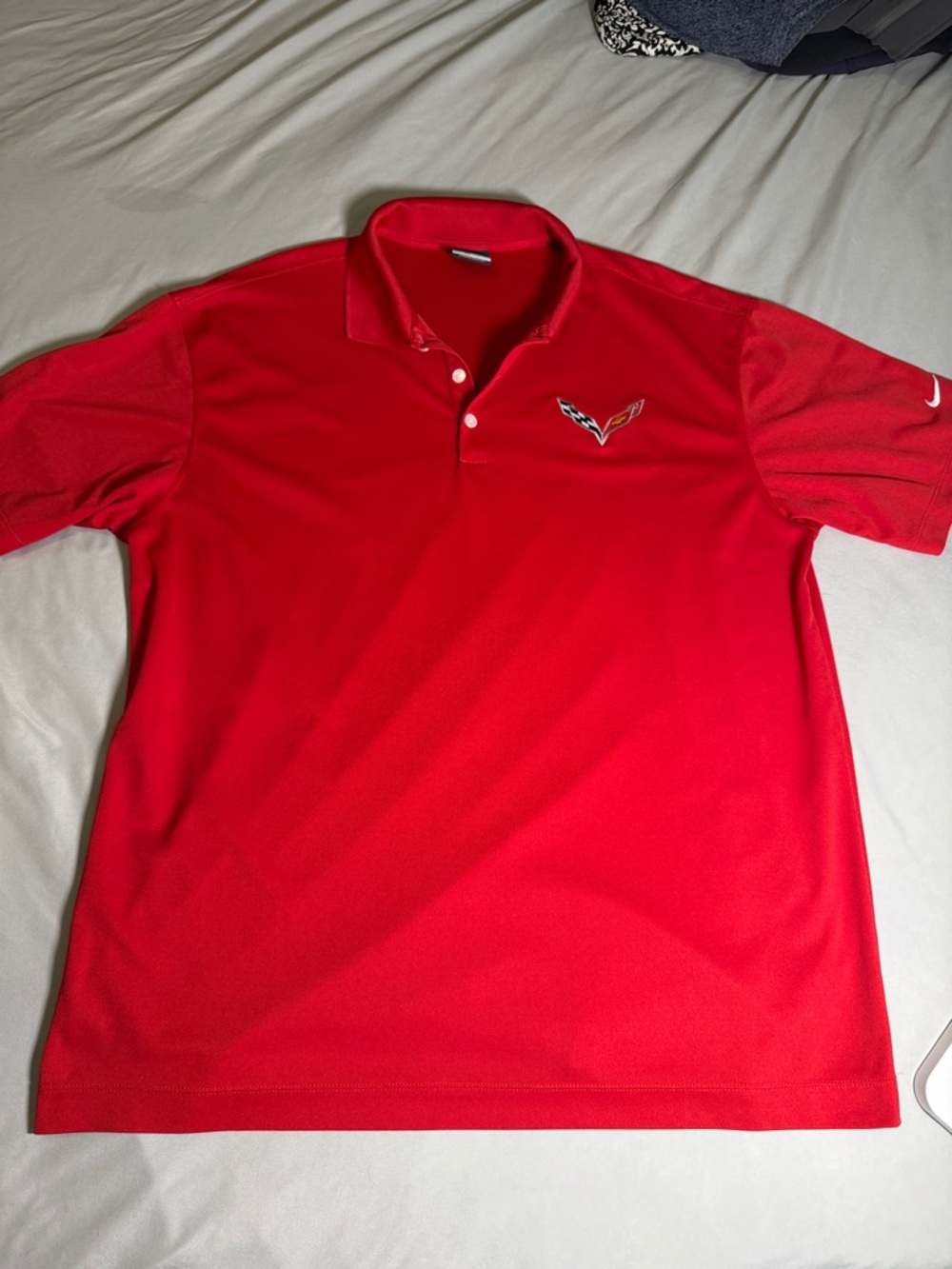 Nike Red Men’s Polo with Corvette Stingray Logo